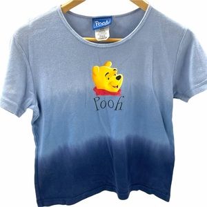 VTG Made in USA 100% Cotton Winnie The Pooh Cropped Ombré T-Shirt